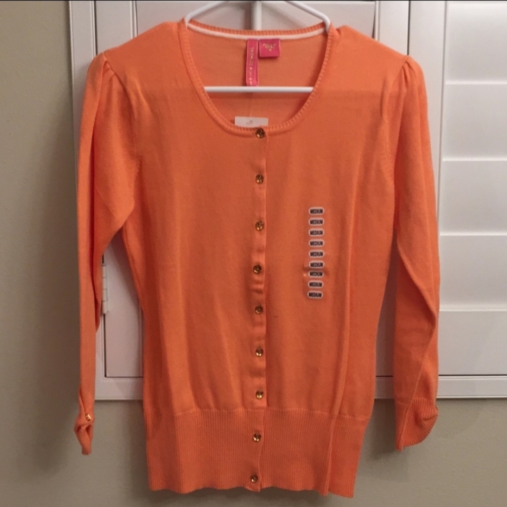 BRAND NEW!!! Sorbet orange lightweight cardigan.